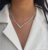 ⁦שרשרת טניס וי מדורגת⁩ – תמונה ⁦2⁩