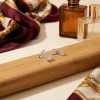⁦עגילי מניפה 2 זרקונים⁩ – תמונה ⁦2⁩