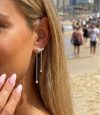 ⁦עגילי לוטוס בשילוב שרשראות וטיפות נופלות⁩ – תמונה ⁦2⁩