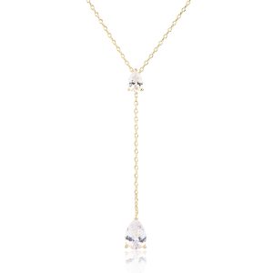 שרשרת נופלת בשיבוץ 2 טיפות