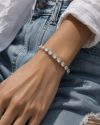 צמיד קשיח בשיבוץ טיפות moissanite כסף