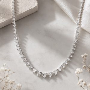 שרשרת טניס מדורגת moissanite כסף
