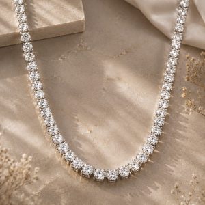 שרשרת טניס 4ממ moissanite כסף