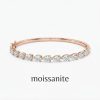 צמיד קשיח בשיבוץ טיפות moissanite  רוז